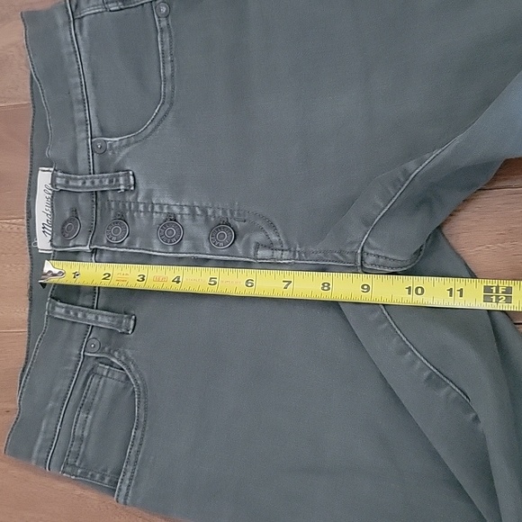 Madewell 9" High Rise Skinny Jeans in Olive Green Buton Front 24 Style J6660 - Picture 10 of 11